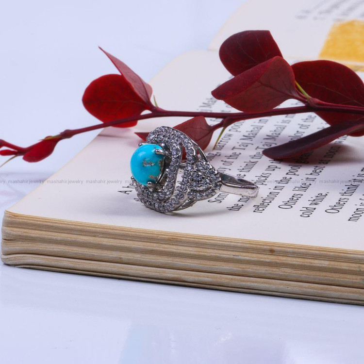 انگشتر فیروزه شجری زنانه کد 9578