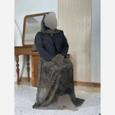 ست سه تیکه زنانه ترلان جنس مازراتی و تور پلنگی فری سایز