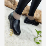 کفش طبی زنانه مدل جیتو چرم صنعتی مشکی و قهوه ای سایز 37