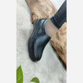 کفش طبی زنانه مدل جیتو چرم صنعتی مشکی و قهوه ای سایز 37
