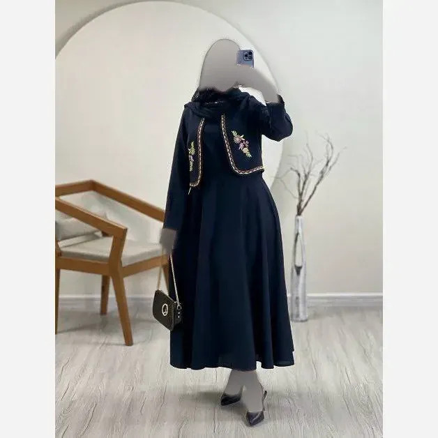ست کت و سارافن زنانه مدل هلن جنس کوک دوزی فری سایز