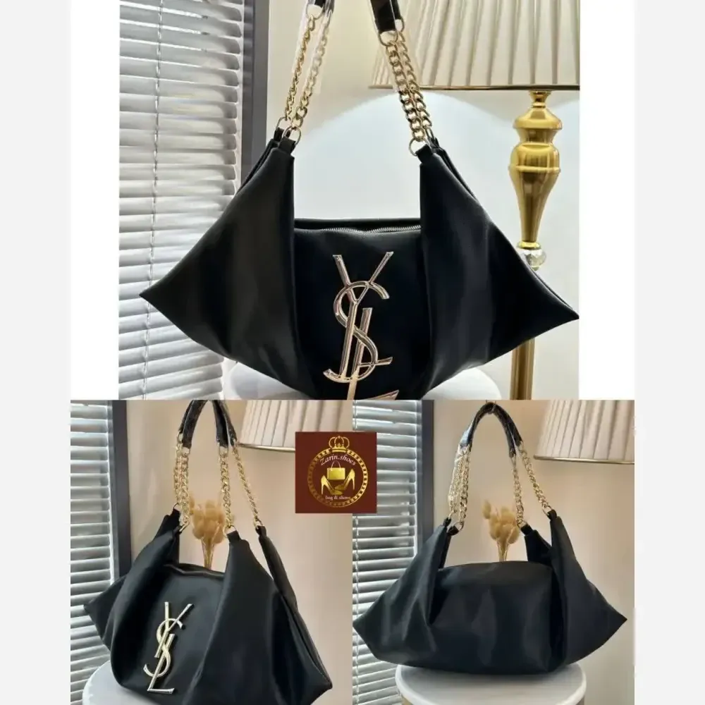 کیف زنانه یاشیل جنس چرم رنگ مشکی مجلسی و اسپرت