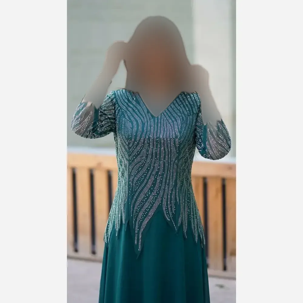 ماکسی زنانه مجلسی سایز بزرگ کرپ حریر نگیندار قد 150