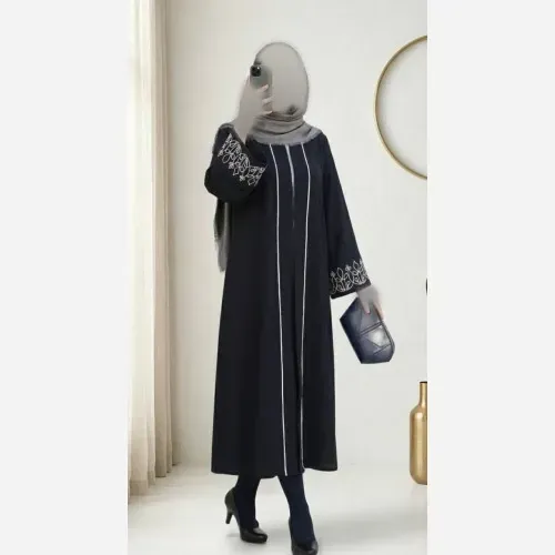 عبا زنانه مدل مادام جنس مازراتی گلدوزی شده فری سایز مشکی