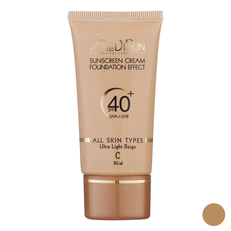 کرم ضدآفتاب رنگی مدیسان مدل Ultra Light Beige SPF40 مناسب انواع پوست، حجم 30 میلی‌لیتر