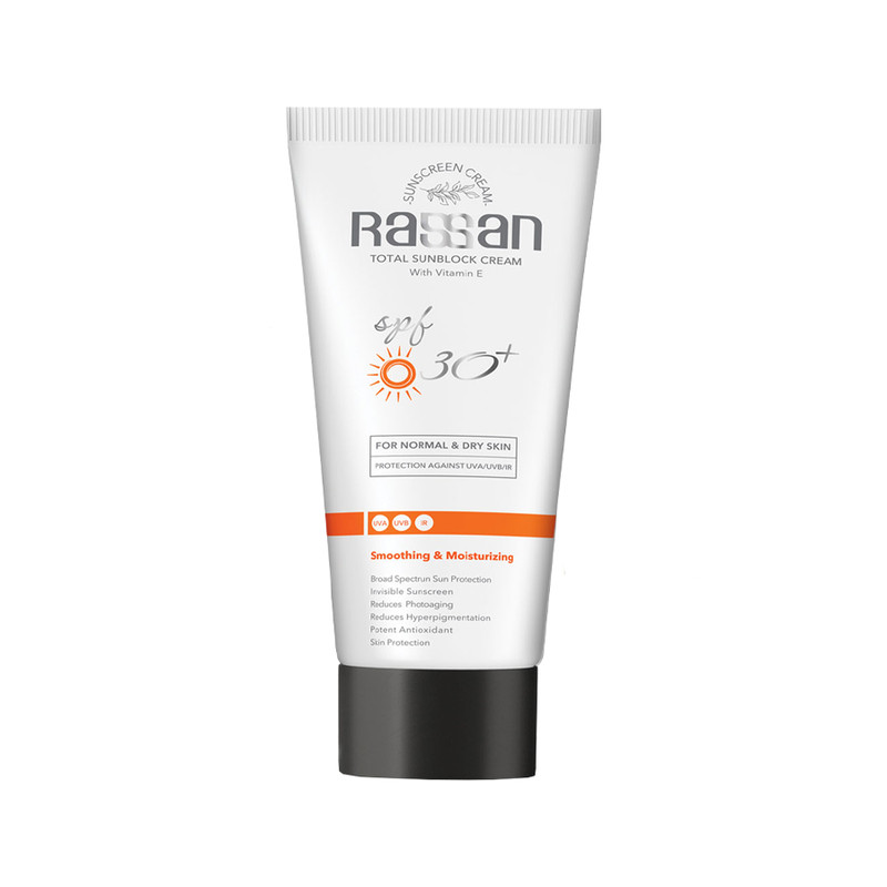کرم ضد آفتاب بدون رنگ راسن SPF 30 مدل spectrun ‌مناسب پوست‌های معمولی حجم 40 میلی‌ لیتر