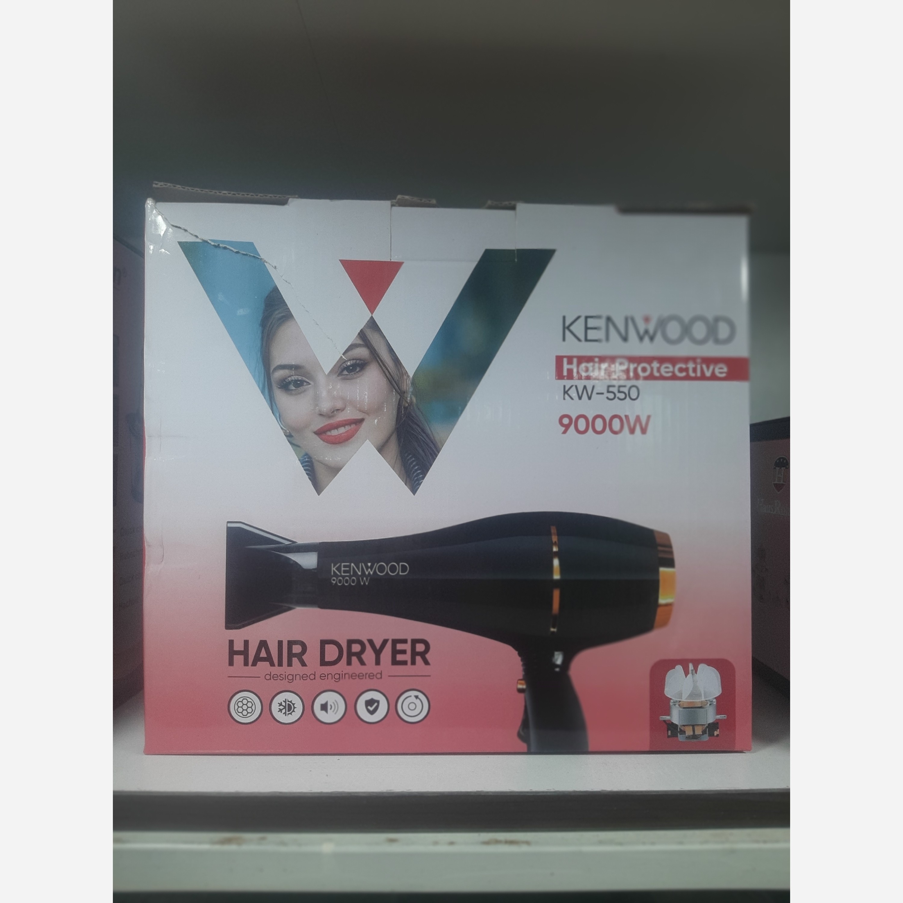 سشوار حرفه ای کنوود با قدرت 9000وات با ویژگی Ionicمدل KW-550