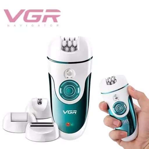 اپیلاتور 4 کاره شیور صورت و بدن ( پک 5 عددی ) وی جی آر V-700 شارژی موکن اپیلیدی ماشین اصلاح 700 (خرید شیور گناوه مارکت )