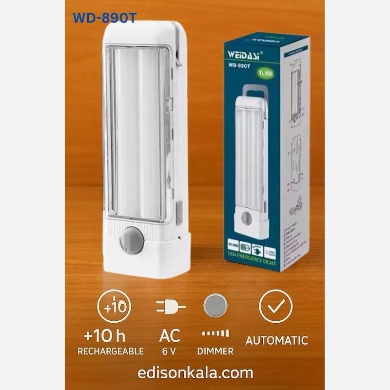 چراغ اضطراری شارژی ویداسی 36 عدد لامپ WD-890T مهتابی شارژی کمپینگ لامپ 890 ( گناوه مارکت )