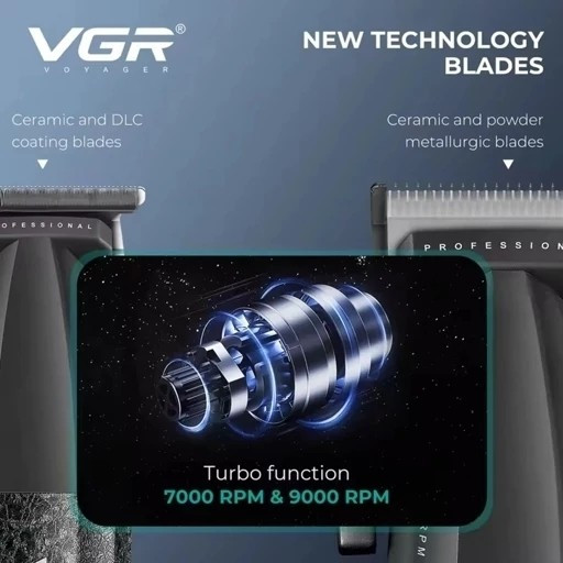 ماشین اصلاح سه کاره حجم زن و خط زن و شیور شارژی سر صورت بدن ریش تراش وی جی آر صفر زن V-640 s3 ورژن جدید ( گناوه مارکت )