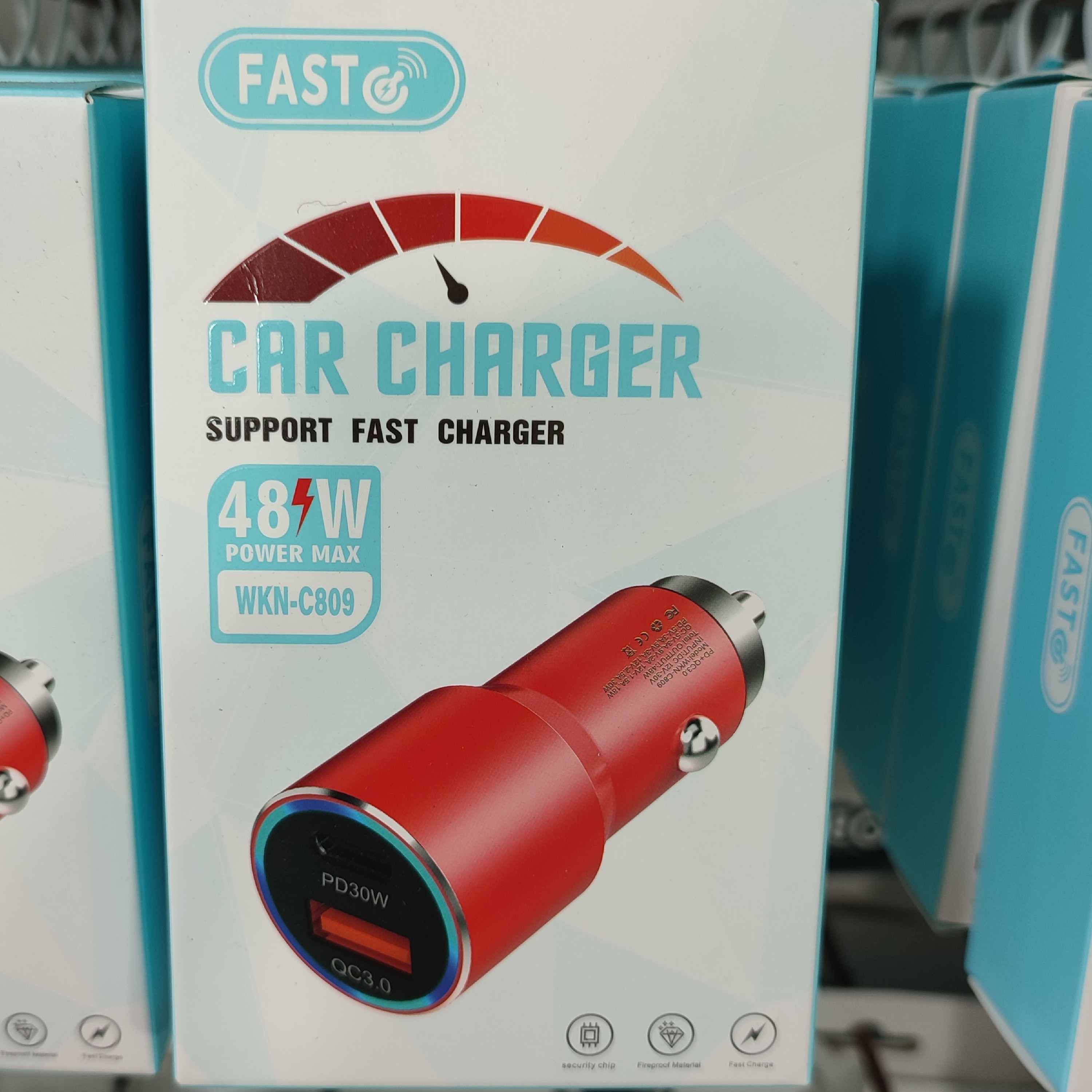 فندکی ماشین و شارژر خودرو دو پورت فست شارژ تایپ سی
