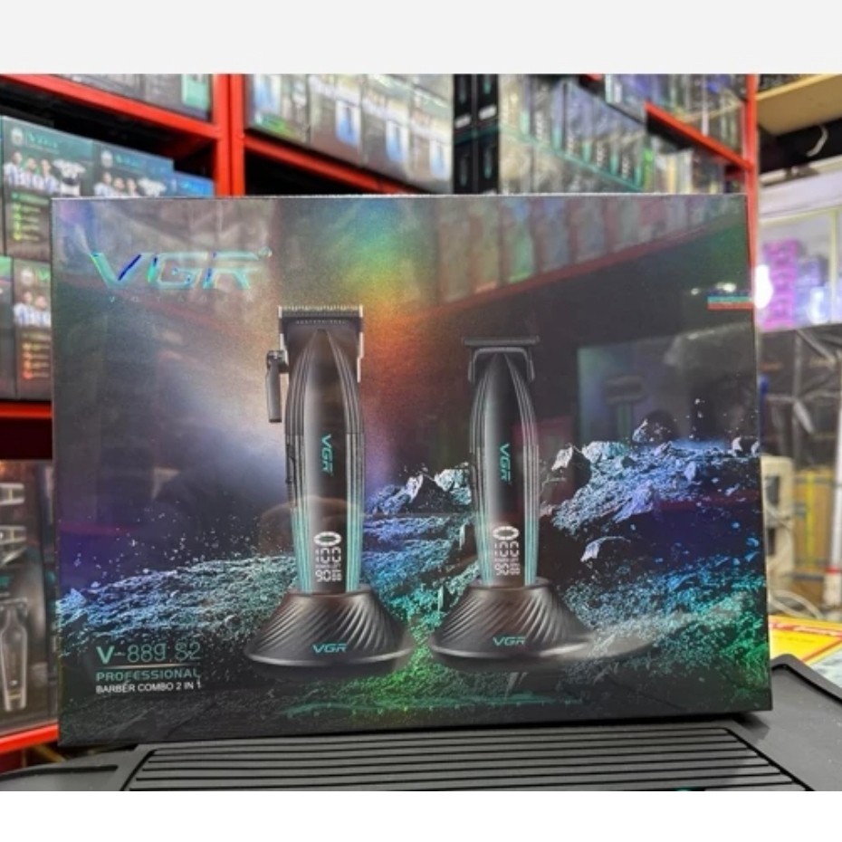 ماشین اصلاح موی سر و صورت شارژی وی جی آر مدل V- 889 s2 مجموعه دو عددی
