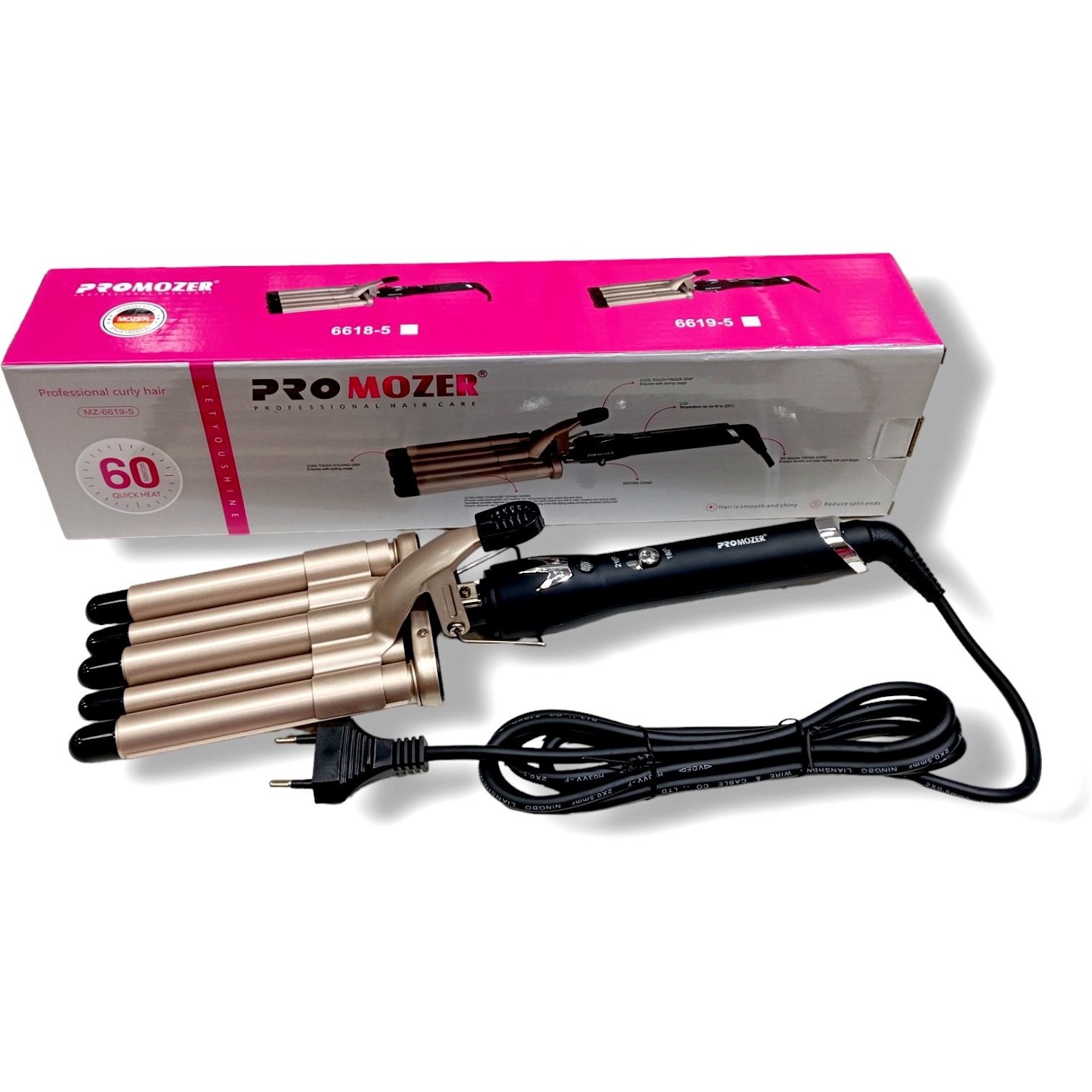 دستگاه فرکننده مارک موزر آلمان PRO MOZER 66185 حالت دادن مو در سی ثانیه روکش نانو ضد اسیب رساندن به مو دارای دو درج