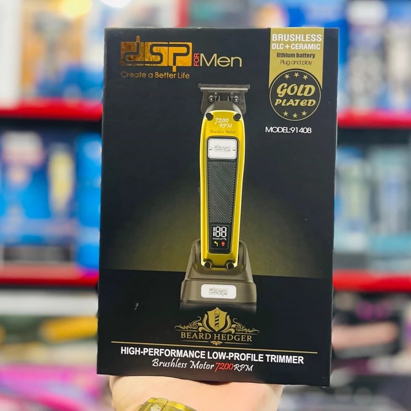 ماشین اصلاح صفر زن خط زن حرفه ای سالنی موتور براشلس دی اس پی DSP 91408..