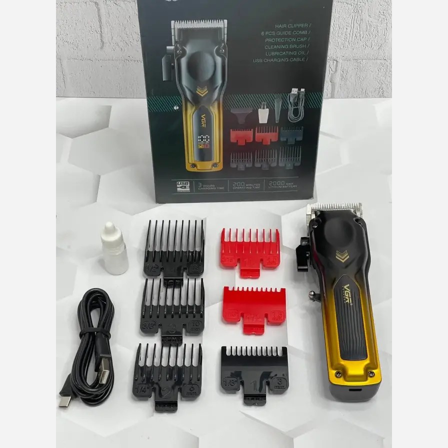 ماشین اصلاح حجم زن موی سر کلیپر حرفه ای وی جی آر مدل V-656.