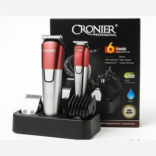 ماشین اصلاح 6کارە کرونیرCronier شش سری حرفه ای