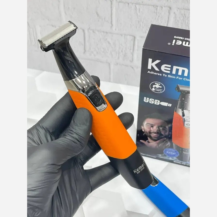ماشین اصلاح کیمی مدل KM-1910 در دو رنگ نارنج و آبی