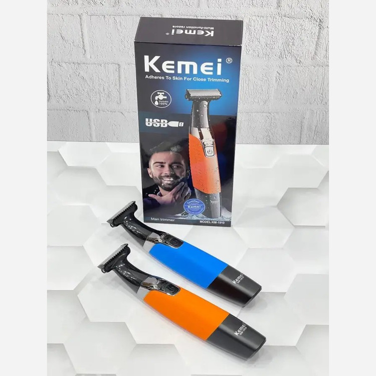 ماشین اصلاح کیمی مدل KM-1910 در دو رنگ نارنج و آبی