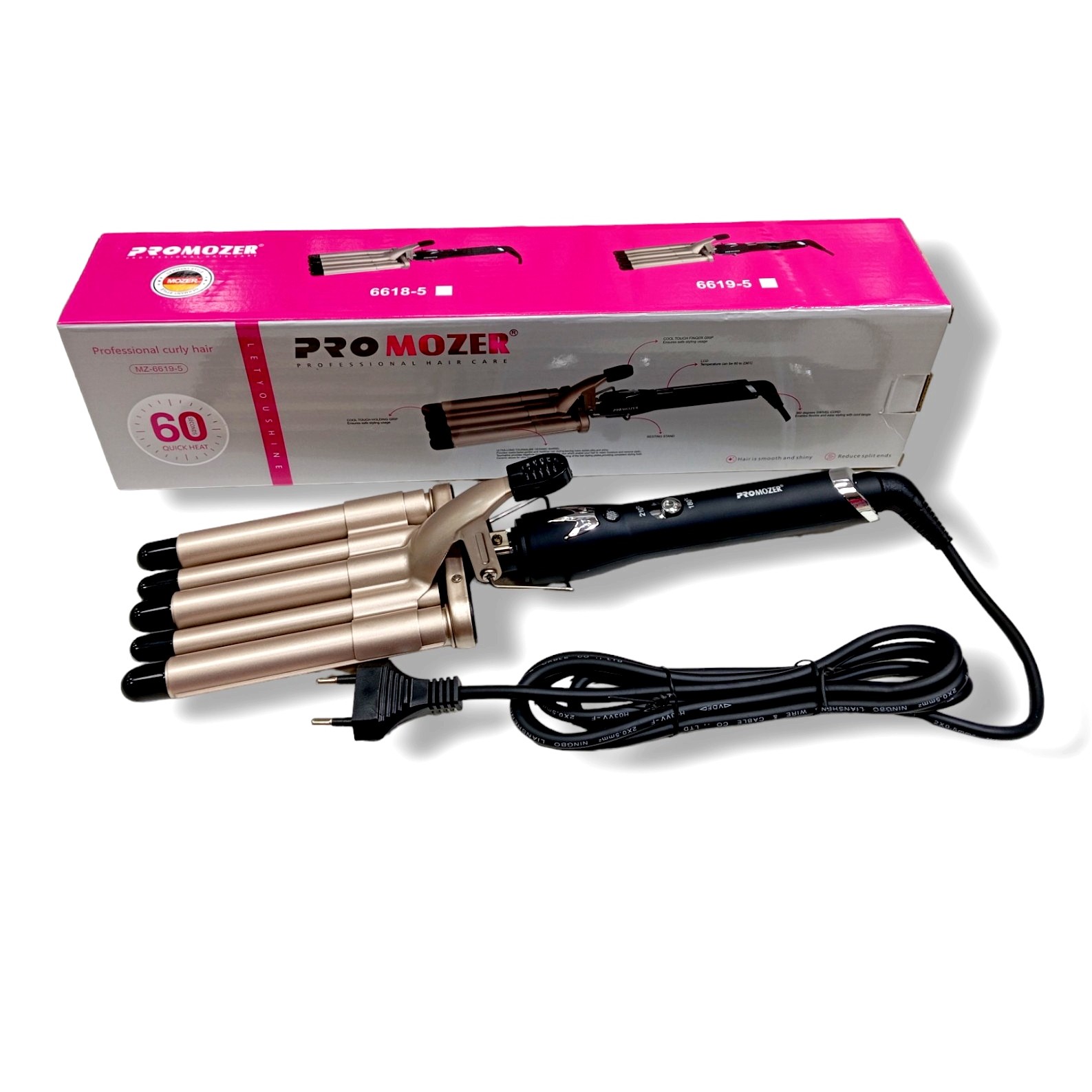 دستگاه فرکننده  مارک موزر آلمان PRO MOZER 66185  حالت دادن مو در سی ثانیه   روکش نانو ضد اسیب رساندن به مو  دارای دو درج