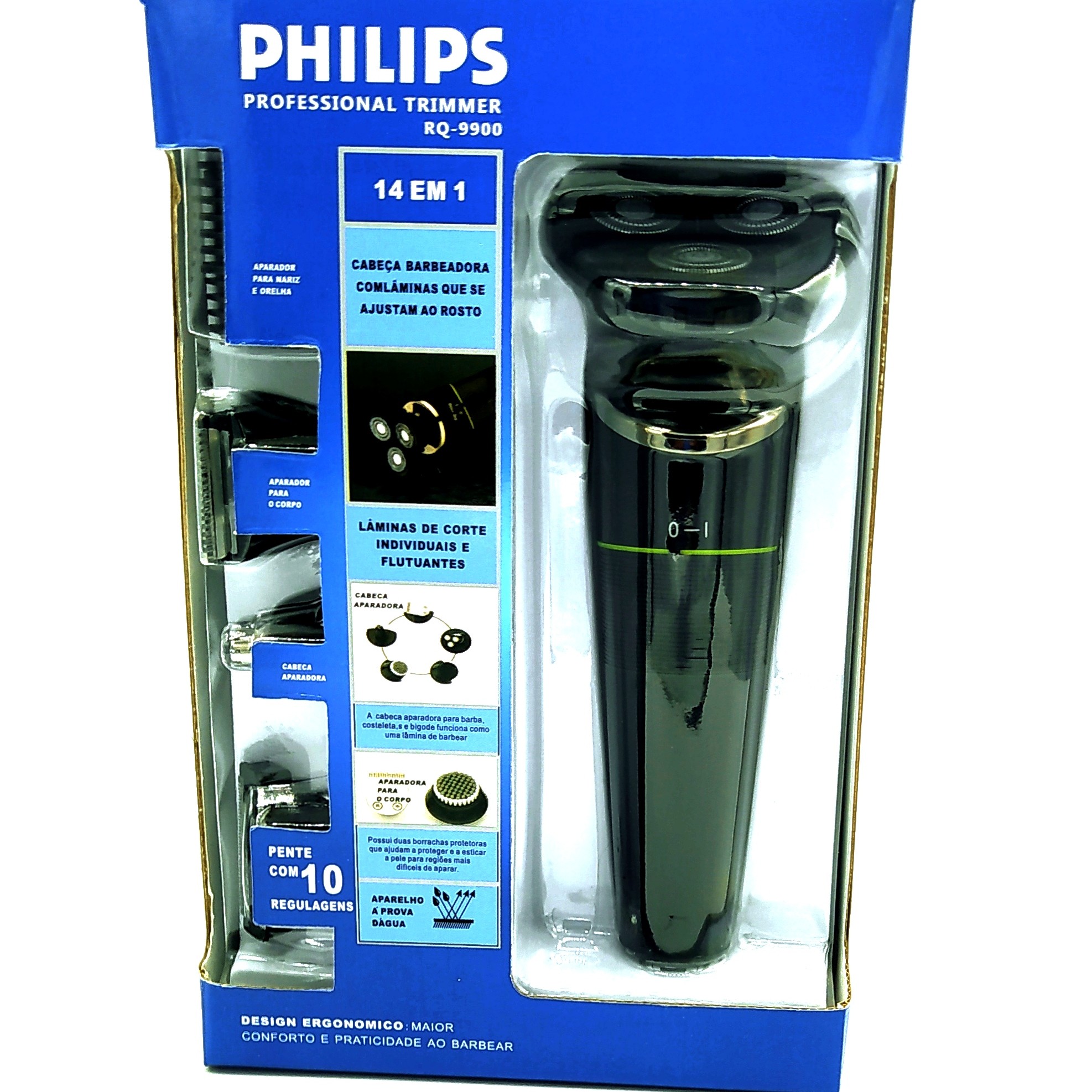 ریش تراش دیجیتالی فلیپس PH-999 ضداب و زیر دوشی تیغ لیزر غیر کند شد شارژی و مستقیم برق پنج کاره برای ست کامل داماد