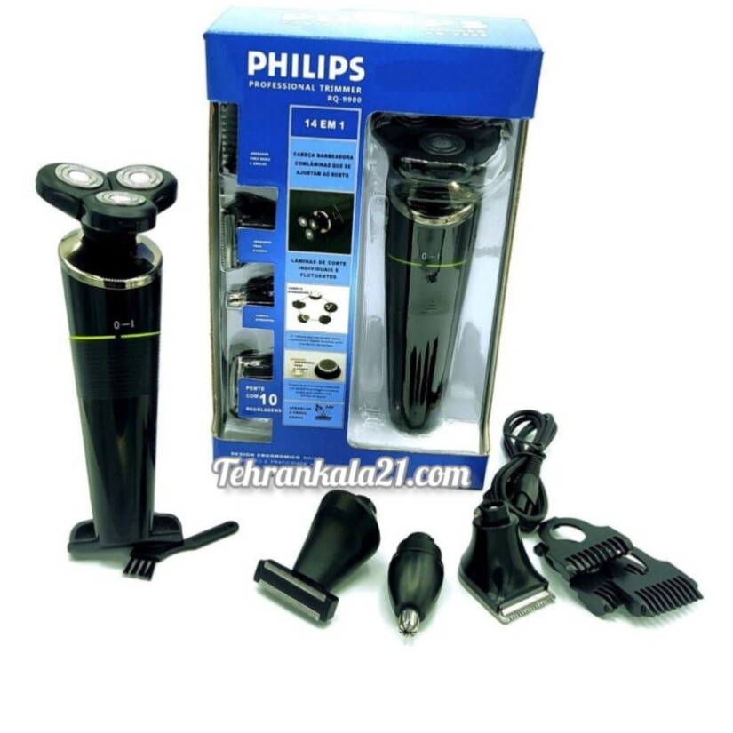 سه تیغ فیلیپس حرفه ای 5 کاره مدل RQ-9900 دیجیتالی ضدآب و زیر دوشی
