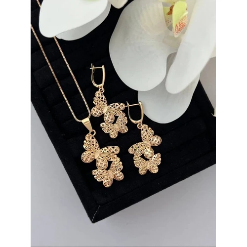 نیم ست ژوپینگ پروانه نگینی و نمادار