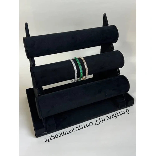 استند سه طبقه مخمل مناسب دستبند و ساعت