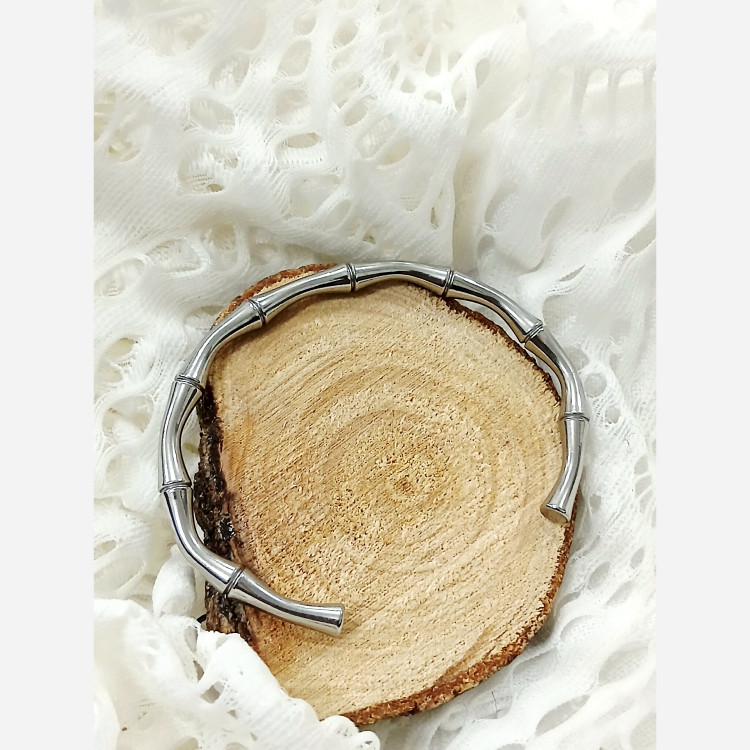 خلخال مردانه بنگل مردانه استخونی نقره ای استیل