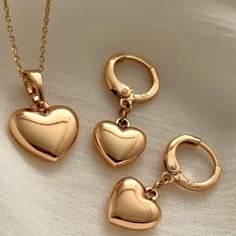 نیم ست قلب ژوپینگ تو پر ساده و شیک سایز 2