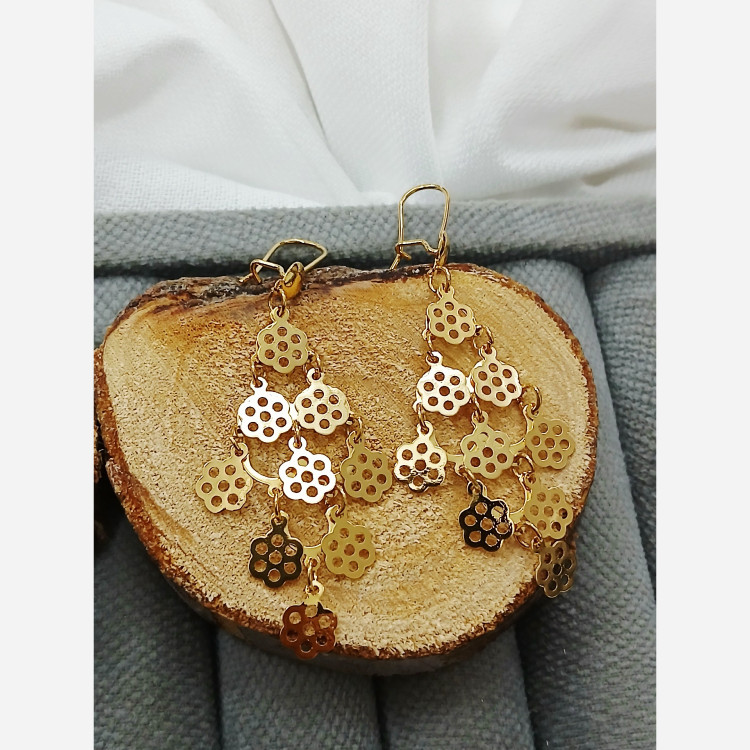 گوشواره طرح طلا برنجی اویز درجه یک خاص