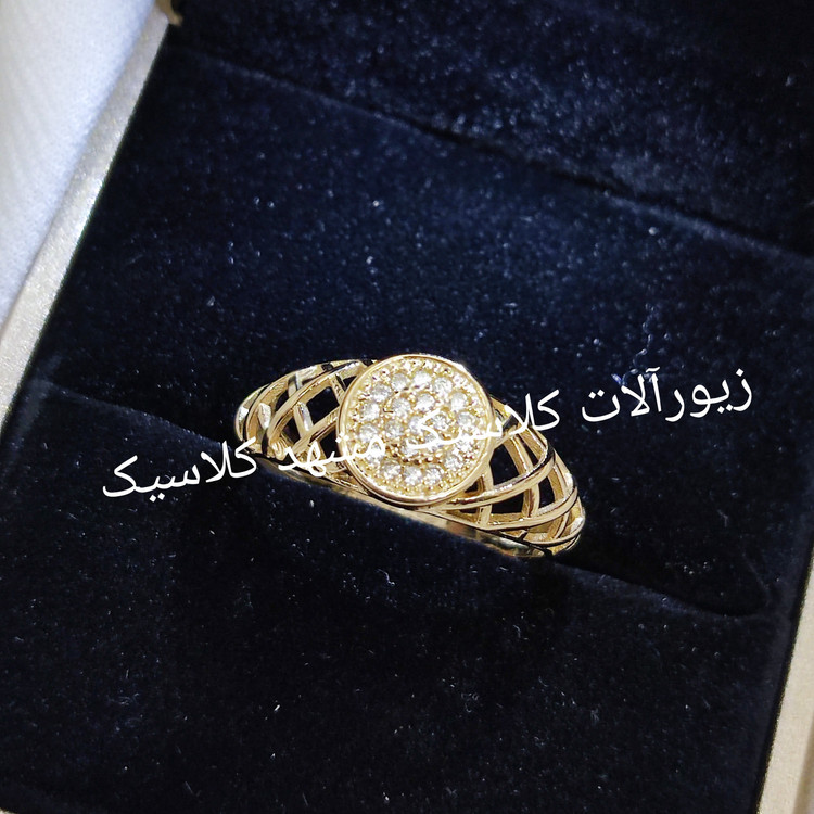 انگشتر زنانه نگین دار. رکاب توری شیک خاص