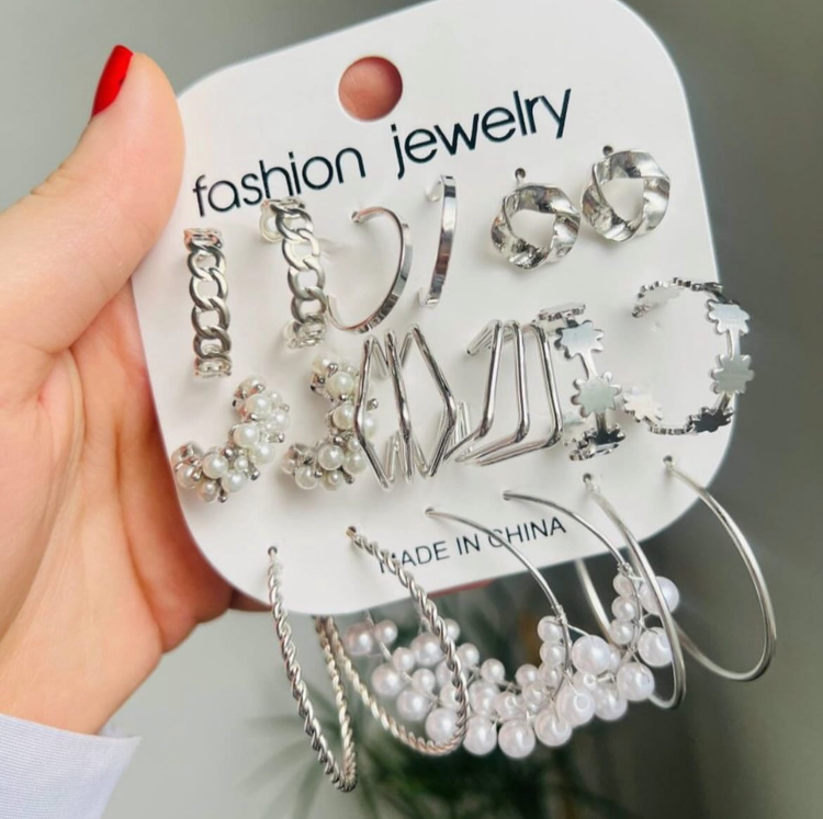 پک گوشواره مجموعه 9جفتی کد 350