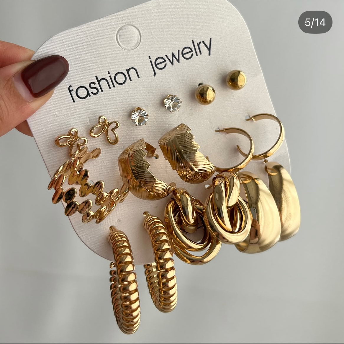 پک گوشواره مجموعه 9جفتی برگ و پروانه کد 321