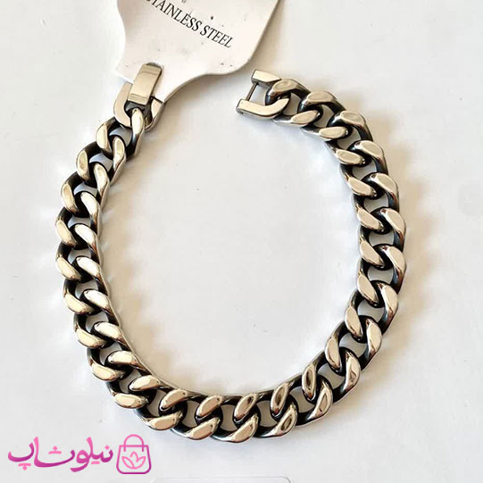 دستبند مردانه کارتیه استیل سیاه قلم 22 سانت - در 3 ضخامت مختلف کد 300