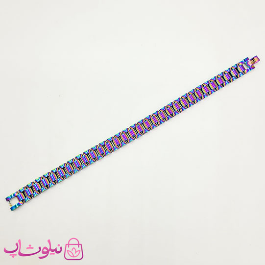 دستبند مردانه زنانه استیل طرح رولکس هولوگرامی کد 4891
