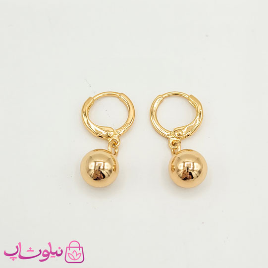 گوشواره آویز ژوپینگ مدل توپی آینه ای کد 2391