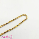 ست زنجیر و دستبند زنانه طنابی طلایی عرض 3 میل کد 330