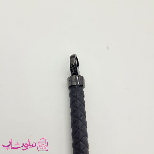 دستبند امگا رابر مشکی با قفل رزگلد کیفیت مستر کد 1100