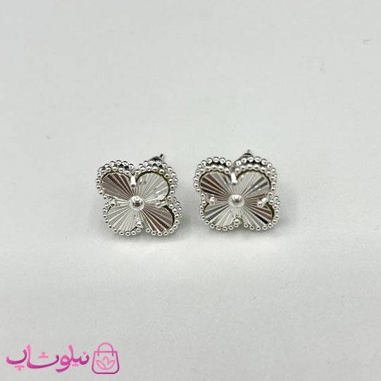 گوشواره میخی دخترانه طرح ونکلیف فول آبکاری نقره کیفیت مستر کد 300
