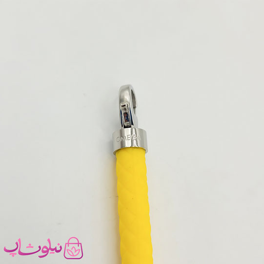 دستبند امگا رابر زرد مردانه زنانه با قفل نقره ای کیفیت مستر کد 1100
