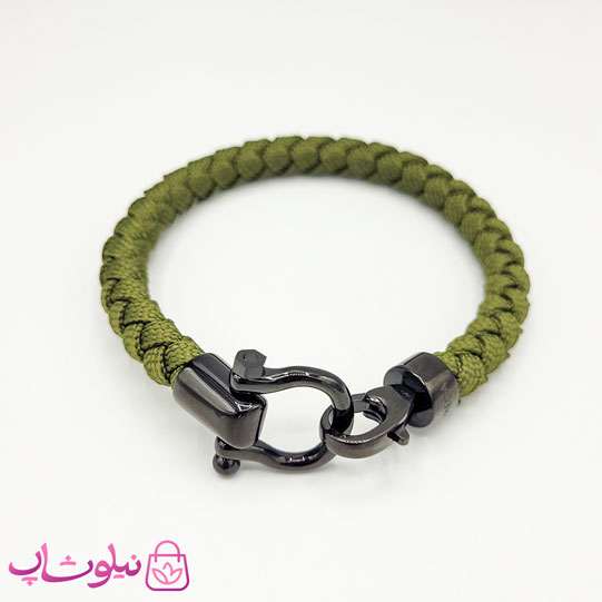 دستبند امگا کنفی مردانه سبز قفل مشکی کیفیت مستر کد 1100