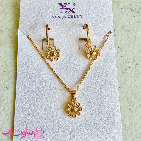 نیم ست زنانه ysx طرح گل طلایی رنگ کد 5991