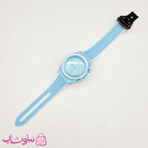 ساعت امگا سواچ moonswatch با بند رابر زنانه مردانه رنگ آبی سفید کیفیت مستر کد 3750