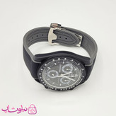 ساعت امگا سواچ moonswatch با بند رابر زنانه مردانه رنگ فول مشکی کیفیت مستر کد 3750