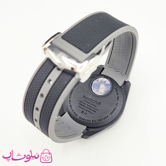 ساعت امگا سواچ moonswatch با بند رابر زنانه مردانه رنگ فول مشکی کیفیت مستر کد 3750