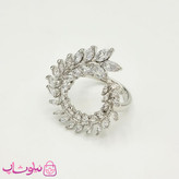انگشتر زنانه YSX مجلسی نگیندار نقره ای طرح گندم کد 199