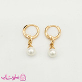 گوشواره آویز ژوپینگ مدل مروارید سفید قطر 6 میل کد 2391
