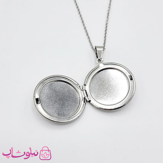 گردنبند لاکت زنانه دایره نقره ای کد 210