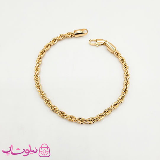 دستبند زنانه طنابی ژوپینگ طول 19 سانت و عرض 4 میل کد 3191