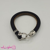 دستبند امگا رابر مشکی مردانه سایز لارج کیفیت مستر با دوخت نارنجی (طراحی جدید) کد 1550